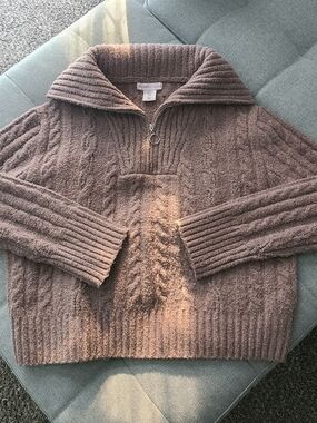 Sincerely Jules Chunky Knit Pullover in Taupe Brown